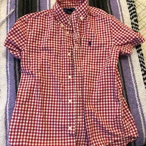 White & Red Ralph Lauren short sleeve button up.